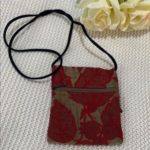 Maruca Red and Brown Floral Crossbody Bag